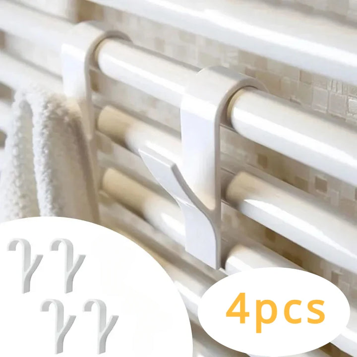 Bathroom Organizer and Storage Track Transparent Shelf Heated Towel Radiator Kitchen Accessories Hook Up White Coat Rack Home