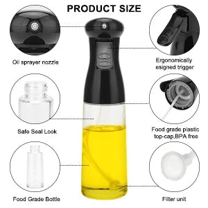 Air Fryer Olive Oil Sprayer Bottle Spritzer Kitchen Gadgets for Salad BBQ Roasting Continuous Spray with Portion Control